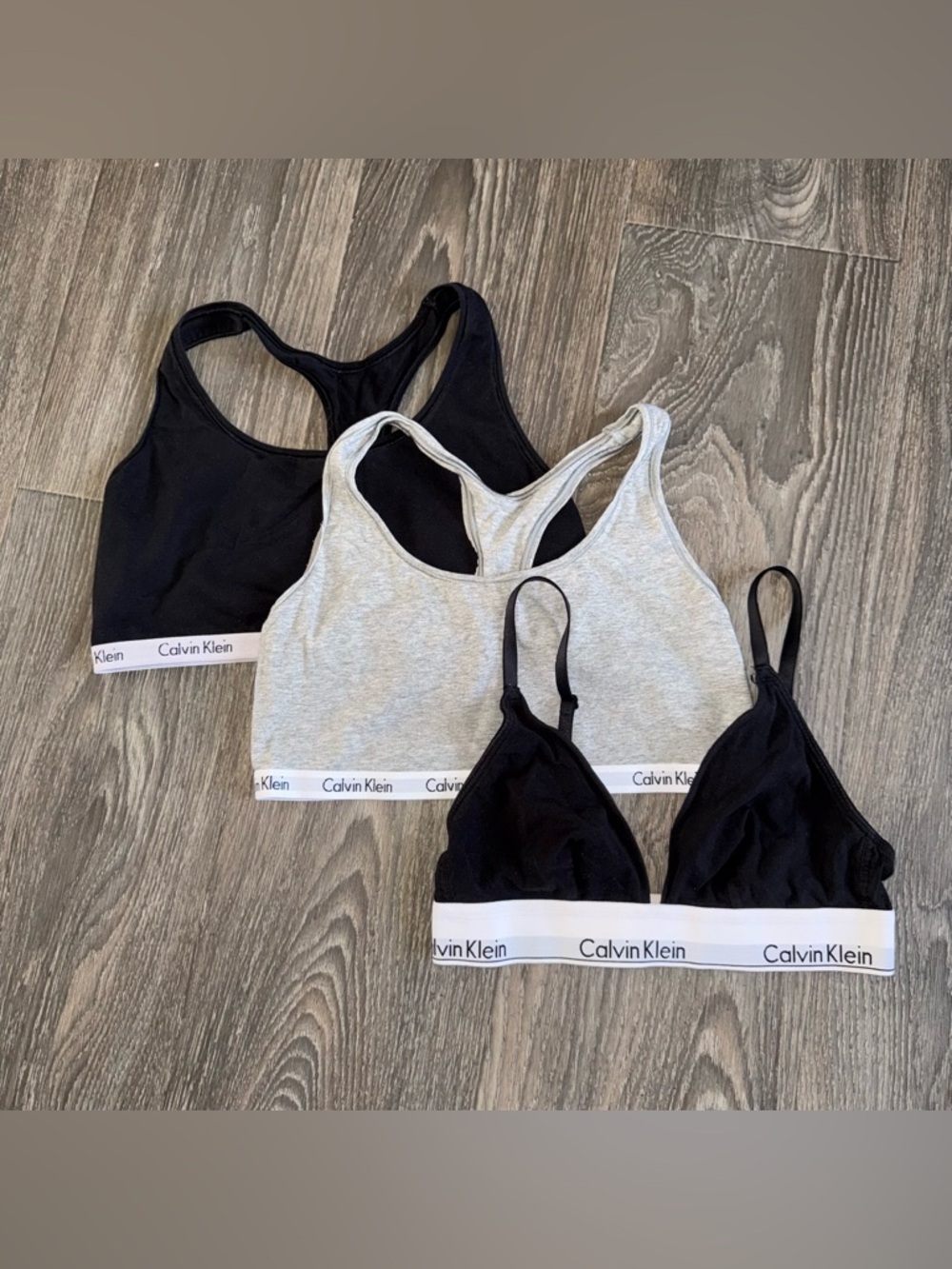 |SOLD| 3 piece bundle calvin klein cotton bralettes